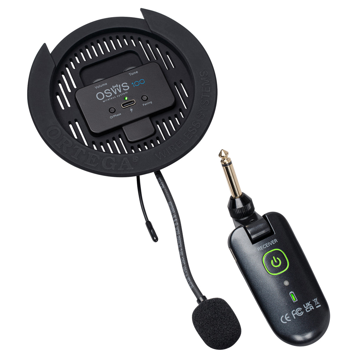 ORTEGA Wireless Soundhole Pickup System 100mm *Licenced UHF Band*