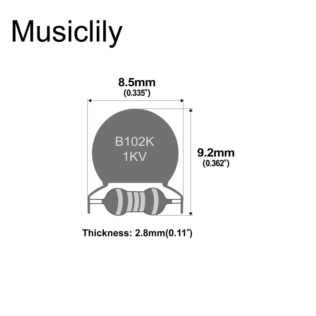 Musiclily Pro Treble Bleed Mod with Ceramic Capacitor