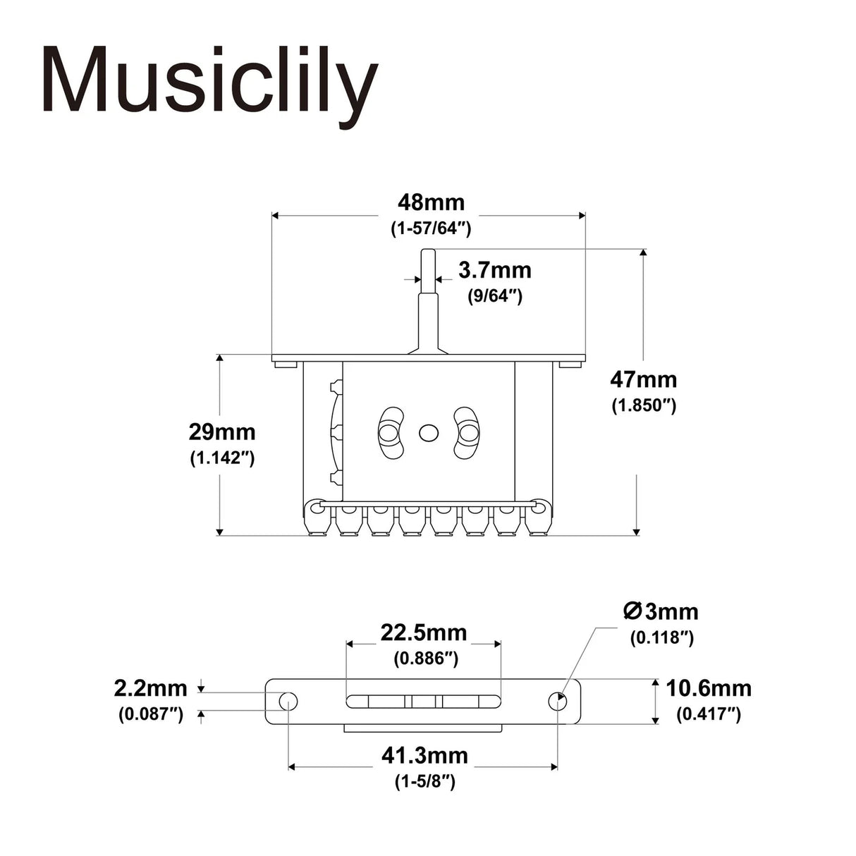 Musiclily Pro 5-Way Pickup Selector Blade Switch