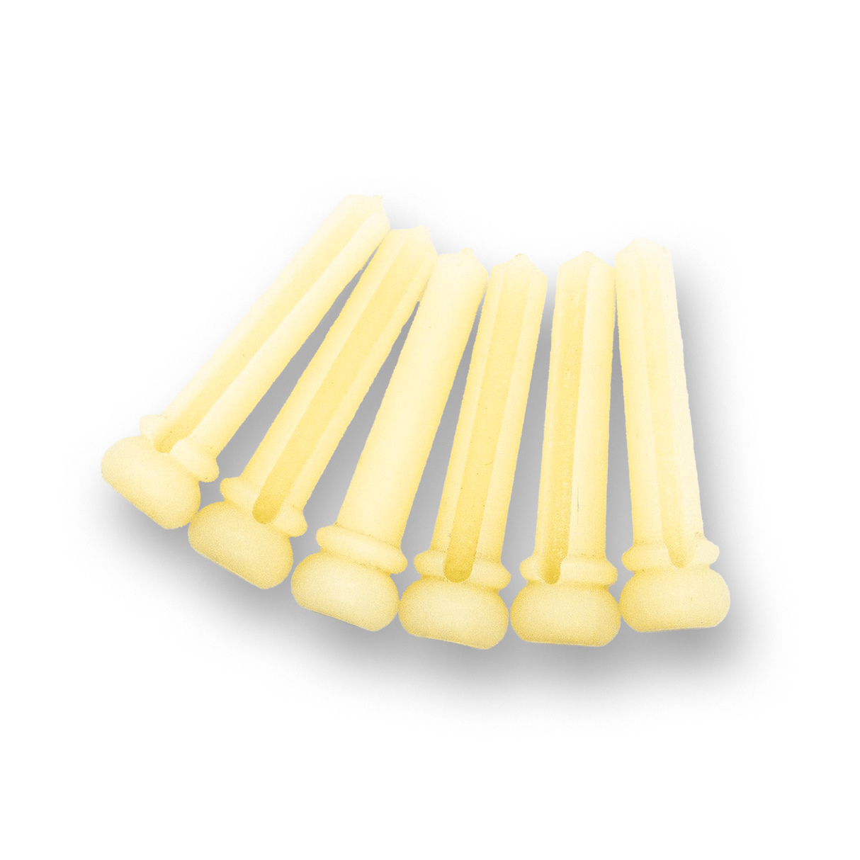 Bone Bridge Pins x6 (Unbleached, Brass Ring & Large Red Rosewood Dot) - Parts - WM Guitars