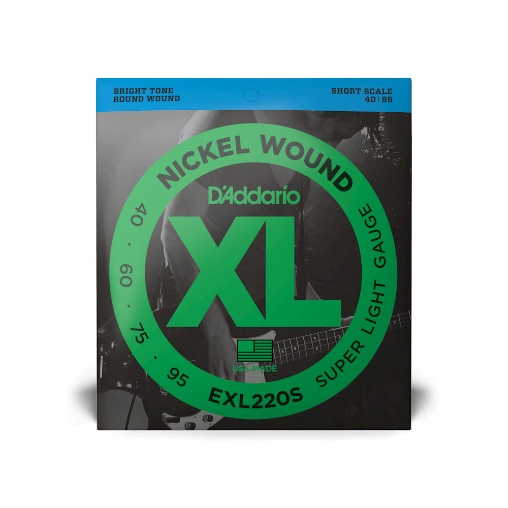 D'Addario EXL220S Nickel Wound Short Scale Super Light Gauge .40 - .95 - Bass Strings - D'Addario