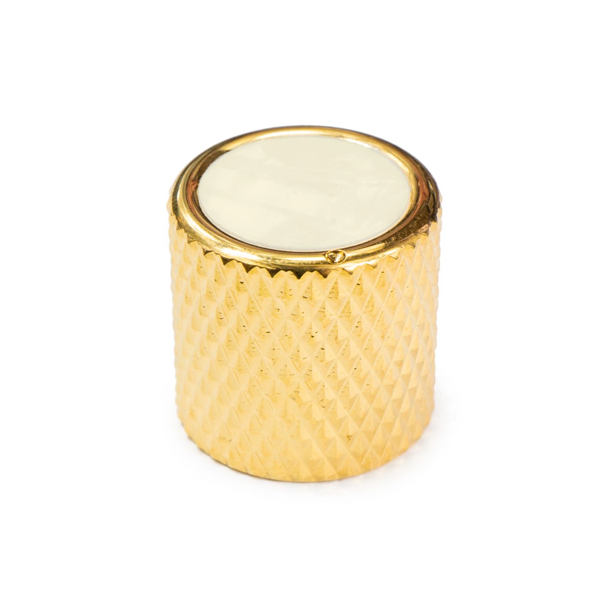 Knurled Gold Potentiometer Knobs x 2 (Various Inlays) - Parts - WM Guitars