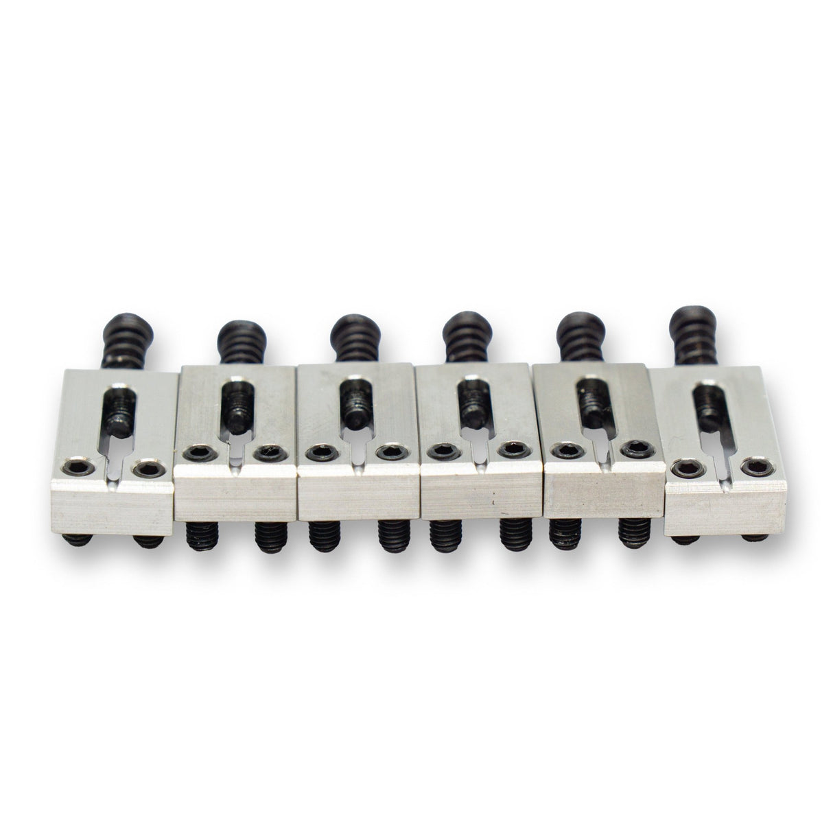 Precision Machined Stainless Steel Saddles x6 (Various Finishes & String Spacings) - Parts - WM Guitars