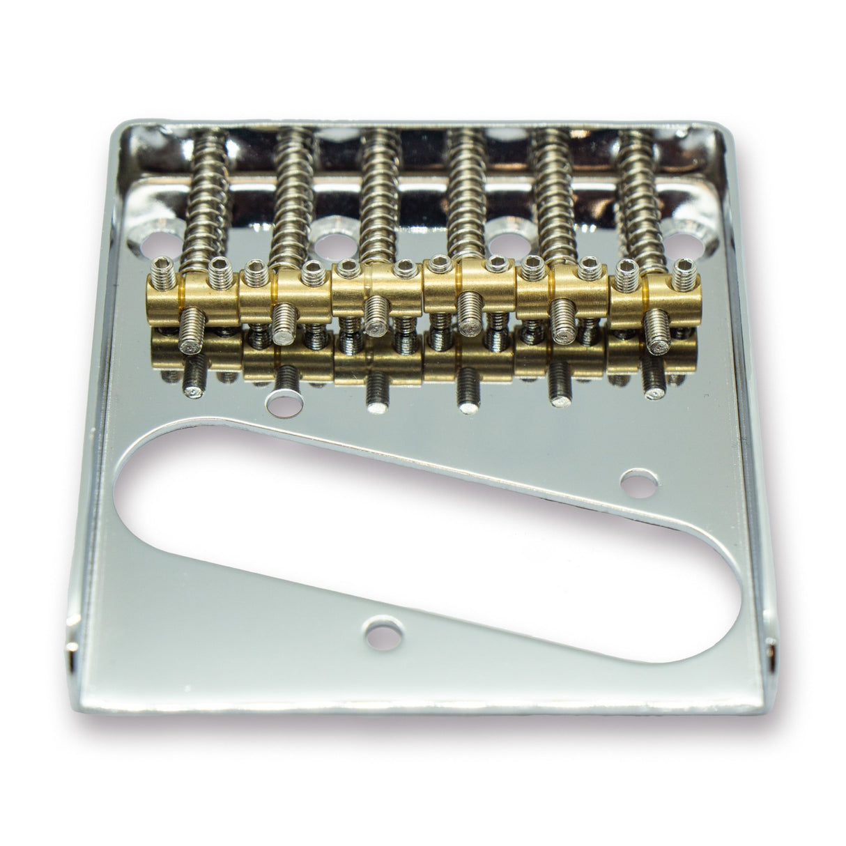 Telecaster Style Ashtray Bridge with 6 Individual Brass Saddles - Parts - WM Guitars