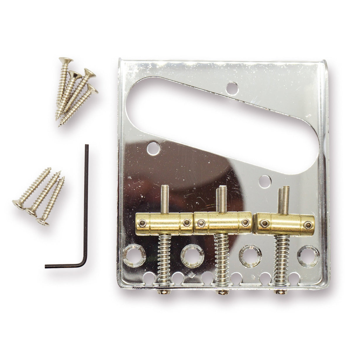 Vintage Telecaster Style Ashtray Bridge with 3 Saddles - Parts - WM Guitars