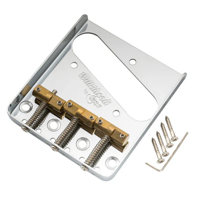 Wilkinson WTB 54mm Ashtray Brass Compensated 3 - Saddle Guitar Bridge - Parts - Wilkinson