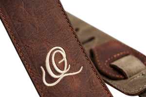 ORTEGA Suede-Leather Guitar-Strap - Caramel