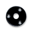 3 Hole Jack Plate & Screws Set (Black) - Parts - WM Guitars