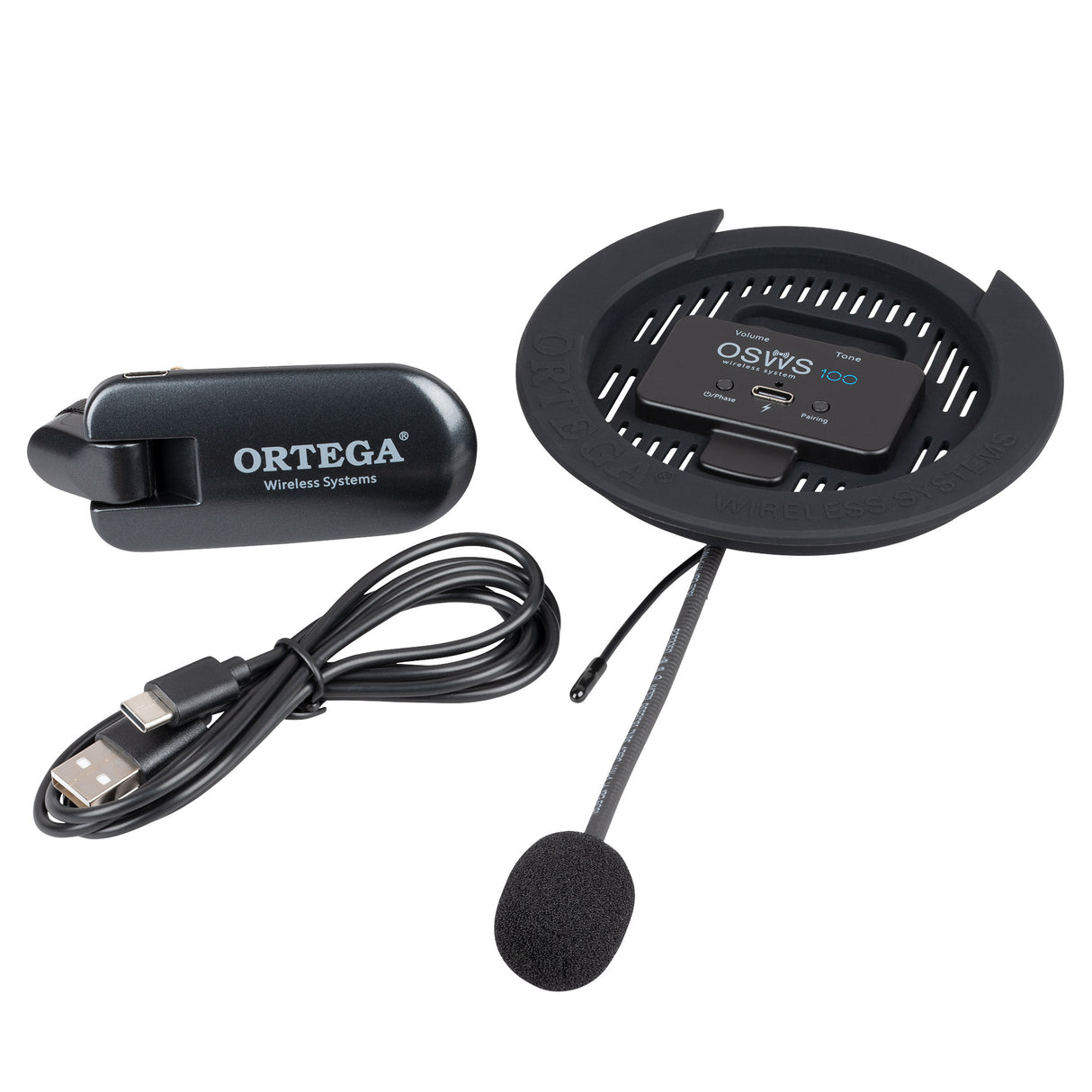 ORTEGA Wireless Soundhole Pickup System 100mm  *Licenced UHF Band*