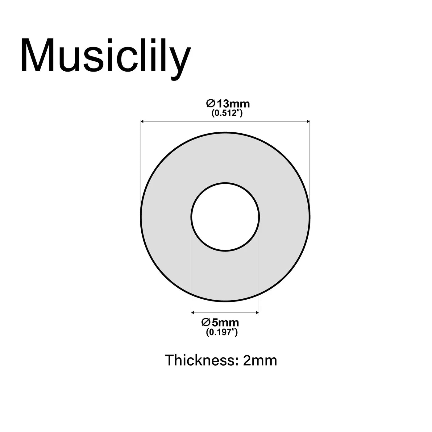 Musiclily Basic Guitar Strap Button Felt Washers x2 Black or White