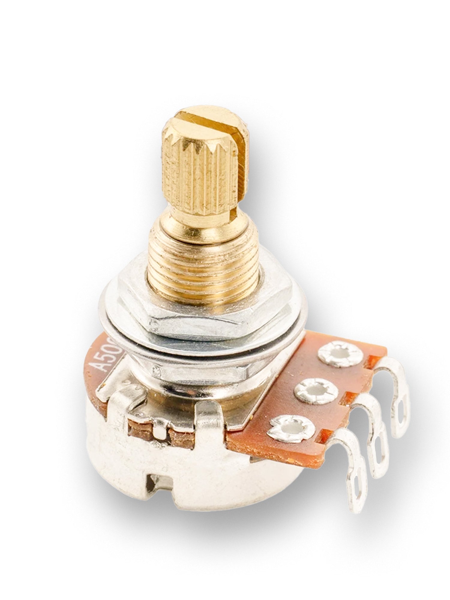 Musiclily Pro Audio (Log) Brass Medium Split Shaft Mini 500k Pot