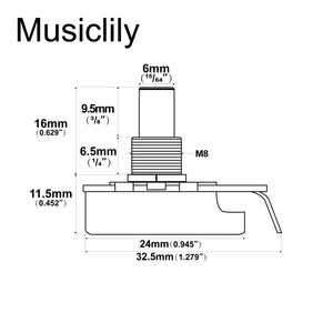 Musiclily Pro HD Audio (Log) Short Solid Shaft 500k Pot