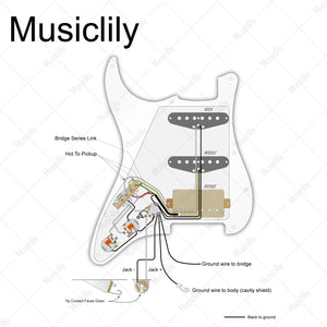 Musiclily Pro Electric Guitar Auto-Split Pre-wired Wiring Harness Upgrade for American Style ST HSS