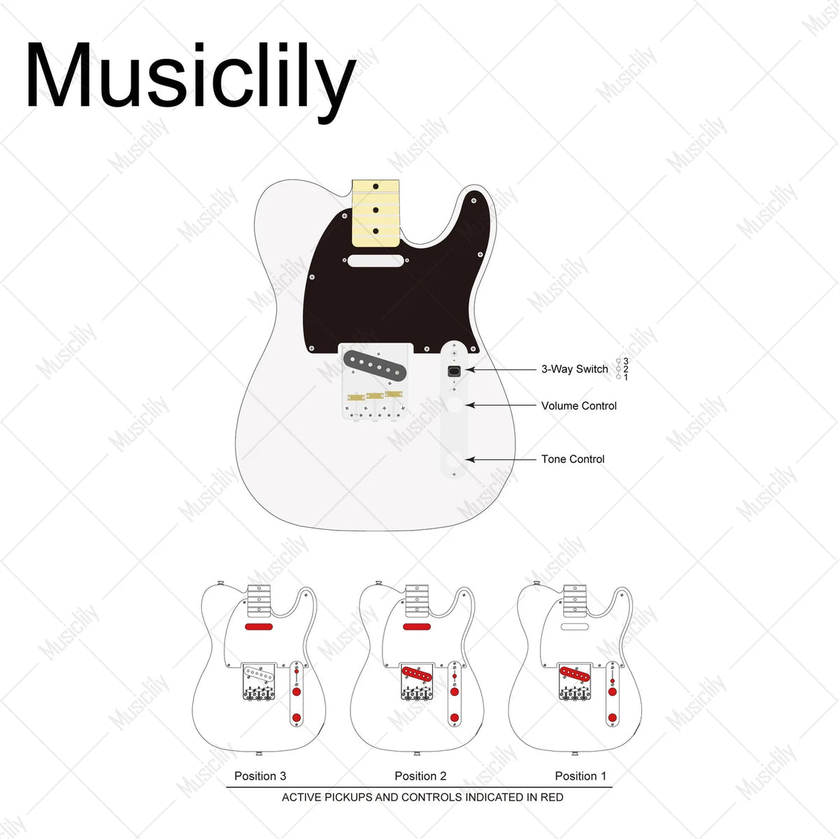 Musiclily Pro Electric Guitar Pre-wired Wiring Harness for American Style TL