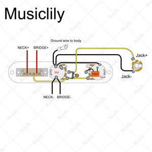 Musiclily Pro Electric Guitar Pre-wired Wiring Harness for Import Style TL