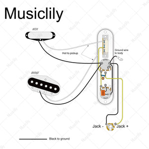 Musiclily Pro Electric Guitar Pre-wired Wiring Harness for Import Style TL