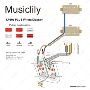 Musiclily Pro LP STD Modern 60s Pre-wired Wring Harness Kit Upgrade LP Style Electric Guitar