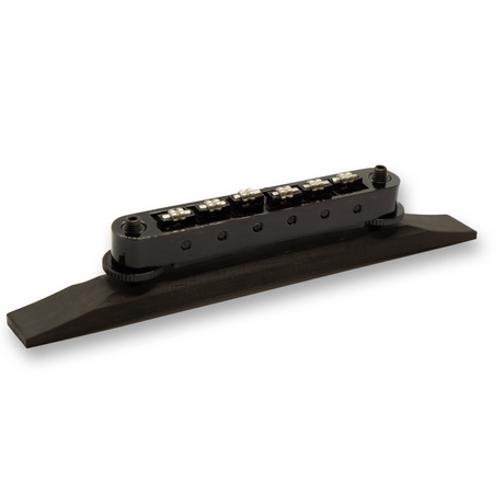 Archtop Roller Tune - O - Matic Ebony Base Stainless Steel Bridge (Various Finishes) - Parts - WM Guitars