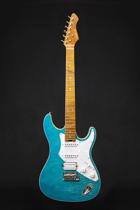Aria Pro II 714 MkII Nashville Turquoise Blue Electric Guitar - Electric Guitars - Aria