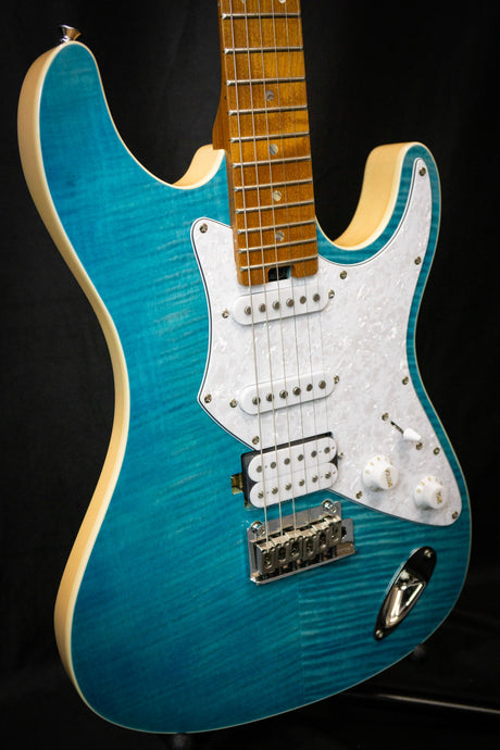 Aria Pro II 714 MkII Nashville Turquoise Blue Electric Guitar - Electric Guitars - Aria