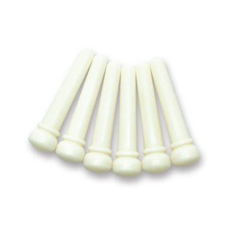 Bone Bridge Pins x6 (Bleached, No Dot, Unslotted) - Parts - WM Guitars