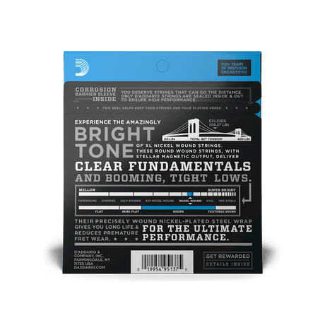 D'Addario EXL220S Nickel Wound Short Scale Super Light Gauge .40 - .95 - Bass Strings - D'Addario