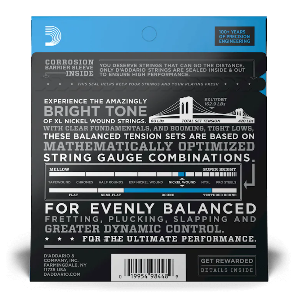 D'Addario XL Nickel Wound Bass Strings