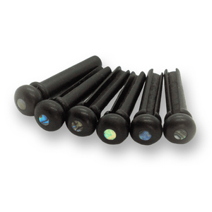 Ebony Bridge Pins x6 (Abalone or MOP Dot) - Parts - WM Guitars
