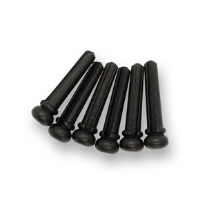 Ebony Bridge Pins x6 (Abalone or MOP Dot) - Parts - WM Guitars