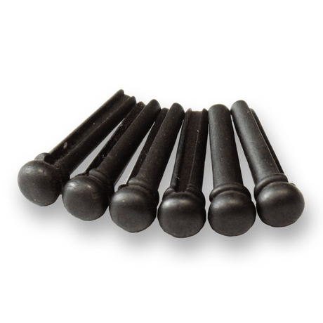 Ebony Bridge Pins x6 (No Dot) - Parts - WM Guitars