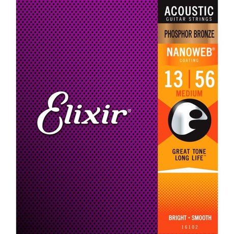 Elixir Phosphor Bronze Acoustic Strings - Nanoweb - Strings - Elixir