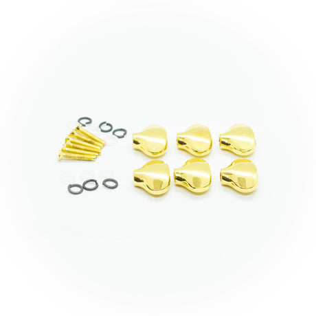 Machine Head Buttons and Fittings x 6 Gotoh Style Gold - Parts - WM Guitars