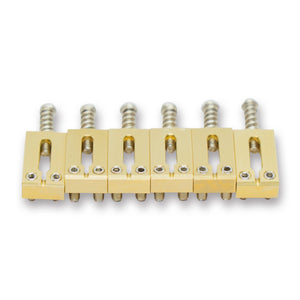 Precision Machined Brass Saddles x6 (Various Finishes & String Spacings) - Parts - WM Guitars