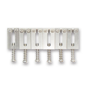 Precision Machined Stainless Steel Saddles x6 (Various Finishes & String Spacings) - Parts - WM Guitars