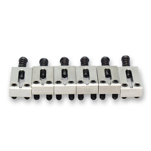 Precision Machined Stainless Steel Saddles x6 (Various Finishes & String Spacings) - Parts - WM Guitars