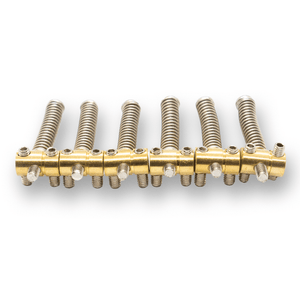 Tele Brass Saddles and Fittings Individual String Saddles x6 - parts - WM Guitars
