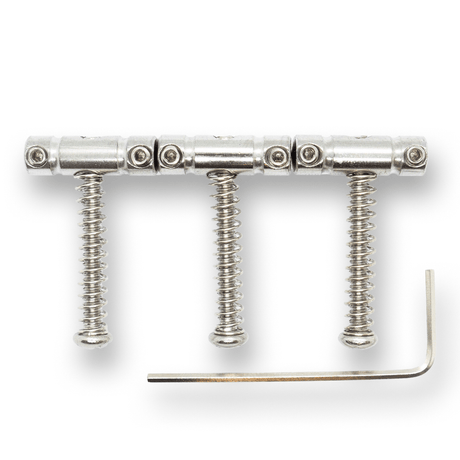 Telecaster Saddles and Fittings x3 (Brass or Chrome with Choice of Grub Screw) - parts - WM Guitars
