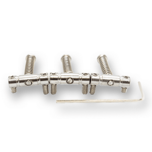 Telecaster Saddles and Fittings x3 (Brass or Chrome with Choice of Grub Screw) - parts - WM Guitars