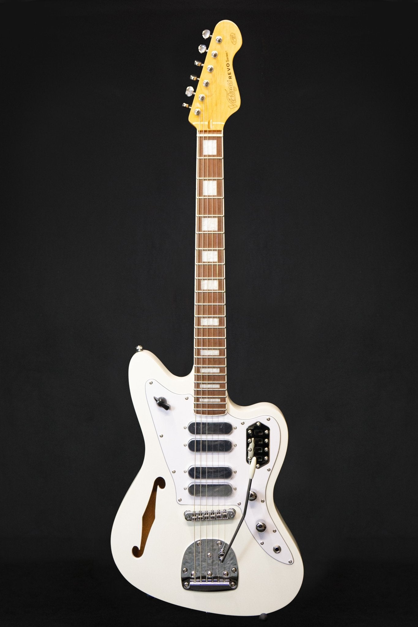 Vintage REVO Series Surfmaster Quad Metallic White - Electric Guitars - Vintage